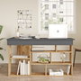 Hanah Home Ct5-Aa Mesa de Estudio Pino Atlántico y Negro